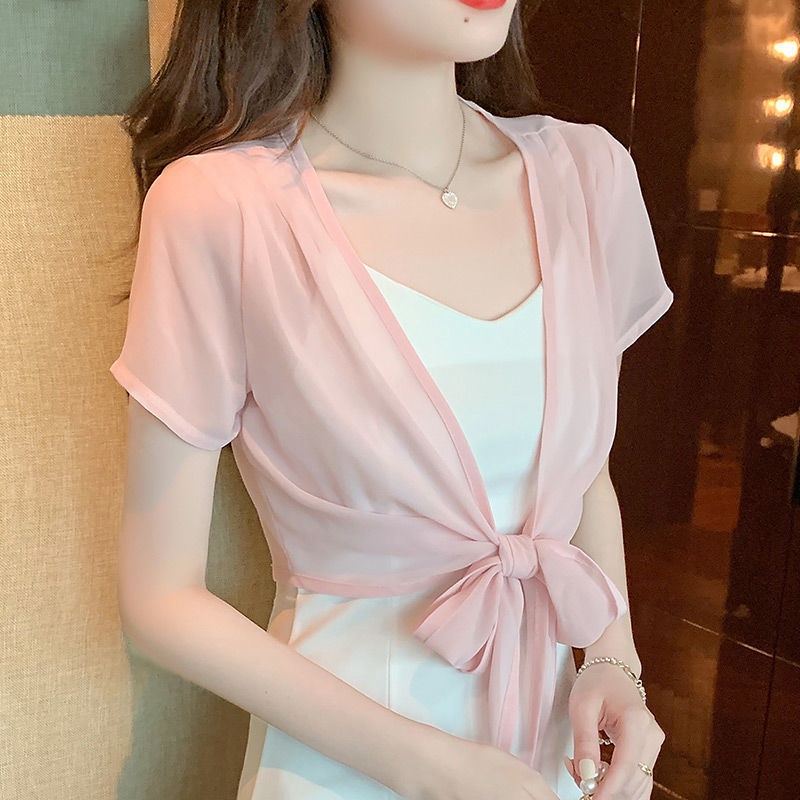 Áo Khoác Voan Mỏng Tay Ngắn Thời Trang Dành Cho Nữ###