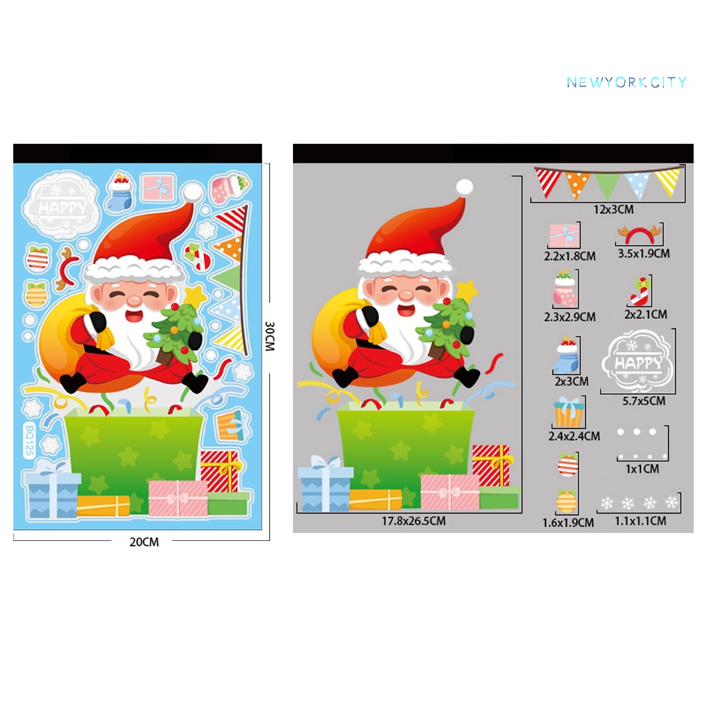 Miếng Dán Tĩnh Điện Chống Nước Tự Dính Không Để Lại Dấu Vết Có Thể Tháo Gỡ Trang Trí Giáng Sinh