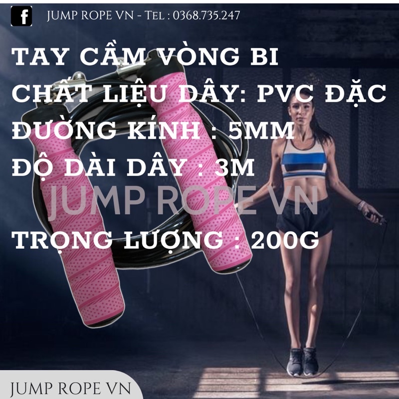 Dây nhảy thể dục, hỗ trợ giảm cân, dây siêu bền tiện dụng, hỗ trợ giảm cân 3m JUMP ROPE VN