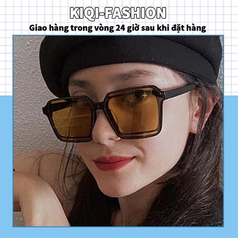 Kính mát gọng vuông chống tia UV400 thời trang cho nữ
