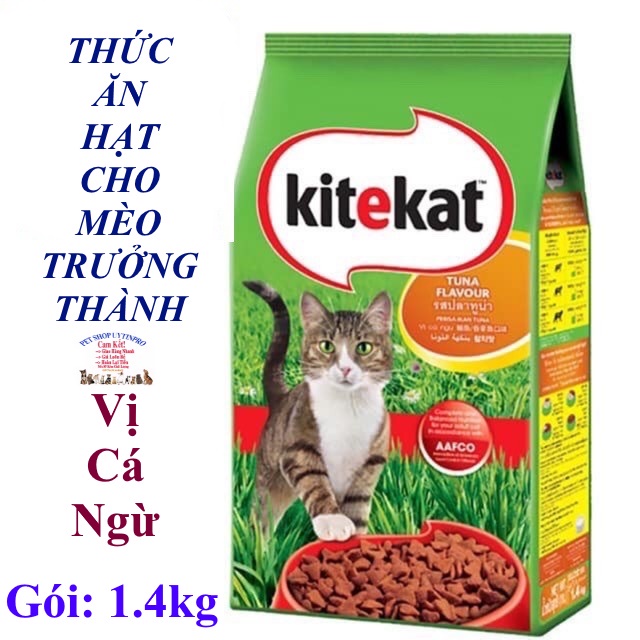 THỨC ĂN CHO MÈO DẠNG HẠT KITEKAT Vị cá ngừ Túi 1.4kg xuất xứ Thái Lan Bổ sung dinh dưỡng hoàn chỉnh