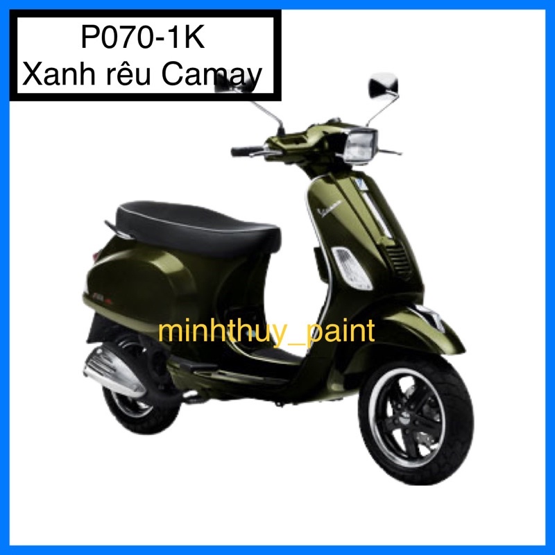 Sơn xe máy Vespa màu Xanh rêu Camay P070-1K Ultra Motorcycle Colors