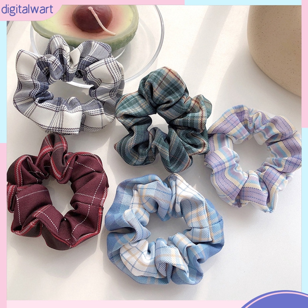 Dây Buộc Tóc Họa Tiết Ca Rô Phong Cách Hàn Quốc Dành Cho Nữ