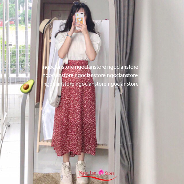 Chân váy Hoa Nhí Chiffon Siêu Đẹp