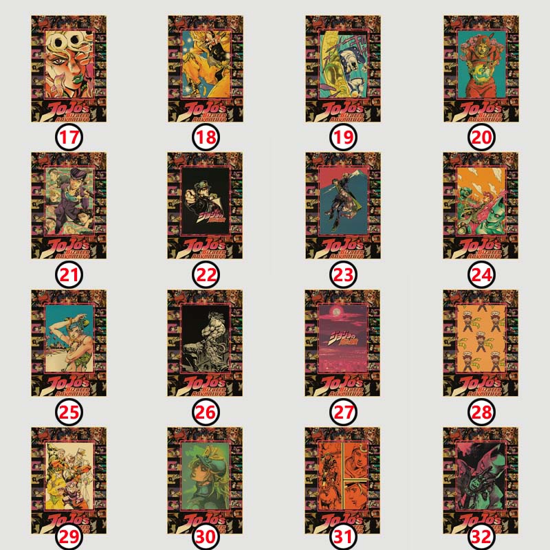 Poster Dán Tường Trang Trí In Hình Anime JoJo Bizarre Adventures Nghệ Thuật