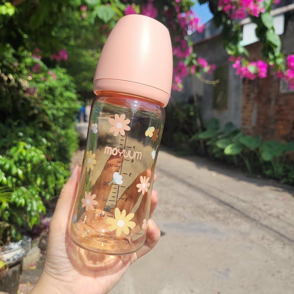 Bình sữa Moyuum hoạ tiết hoa cúc Daisy Edition170ml/270ml