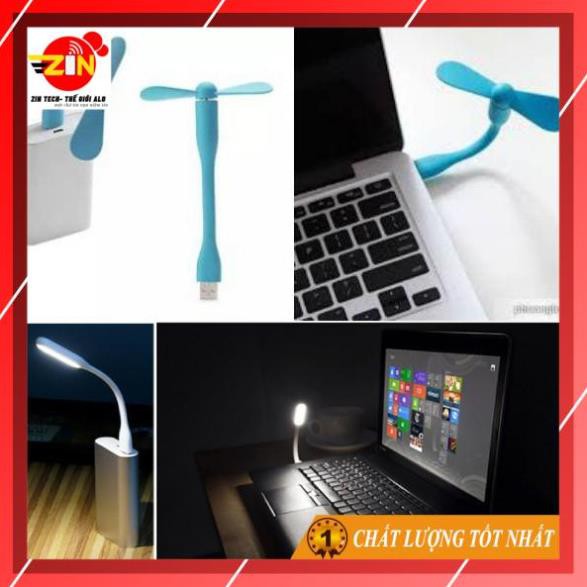 COMBO 1 Đèn LED USB siêu sáng và 1 Quạt USB nhiều màu (màu ngẫu nhiên), gắn laptop, máy bàn, sạc dự phòng tiện dụng