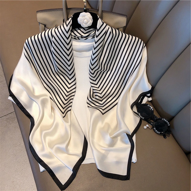 [Trang Sức Mới] Khăn Choàng Lụa Vuông Lớn 90 Hình Vuông Lớn Họa Tiết Chấm Bi Đa Năng Chất Lượng Cao Trang Trí Mới Chất Lượng Cao