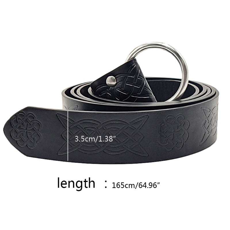 Nắp nổi thời trung cổ viking vegvisir da pu o ring belt retro renaissance