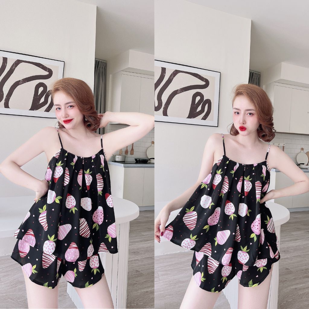 Đồ Ngủ Nữ BIGSIZE MIKY, Đồ Ngủ Sexy lụa Mango cao cấp mềm mại xinh xắn < 70KG