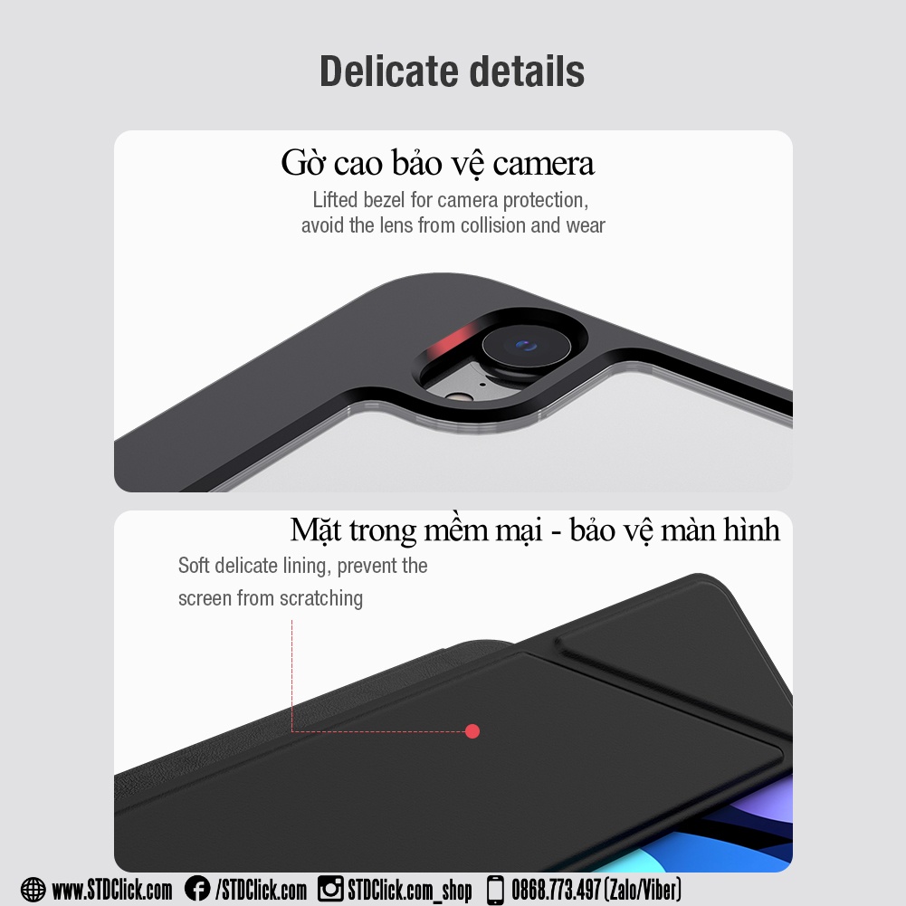 BAO DA IPAD MINI 6 - MINI 2021 NILLKIN BEVEL CHÍNH HÃNG