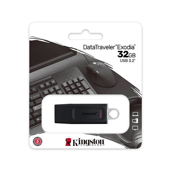 USB 3.2 Gen 1 Kingston DataTraveler Exodia DTX 32Gb DTX/32GB thời trang với nắp bảo vệ và móc khóa màu sắc