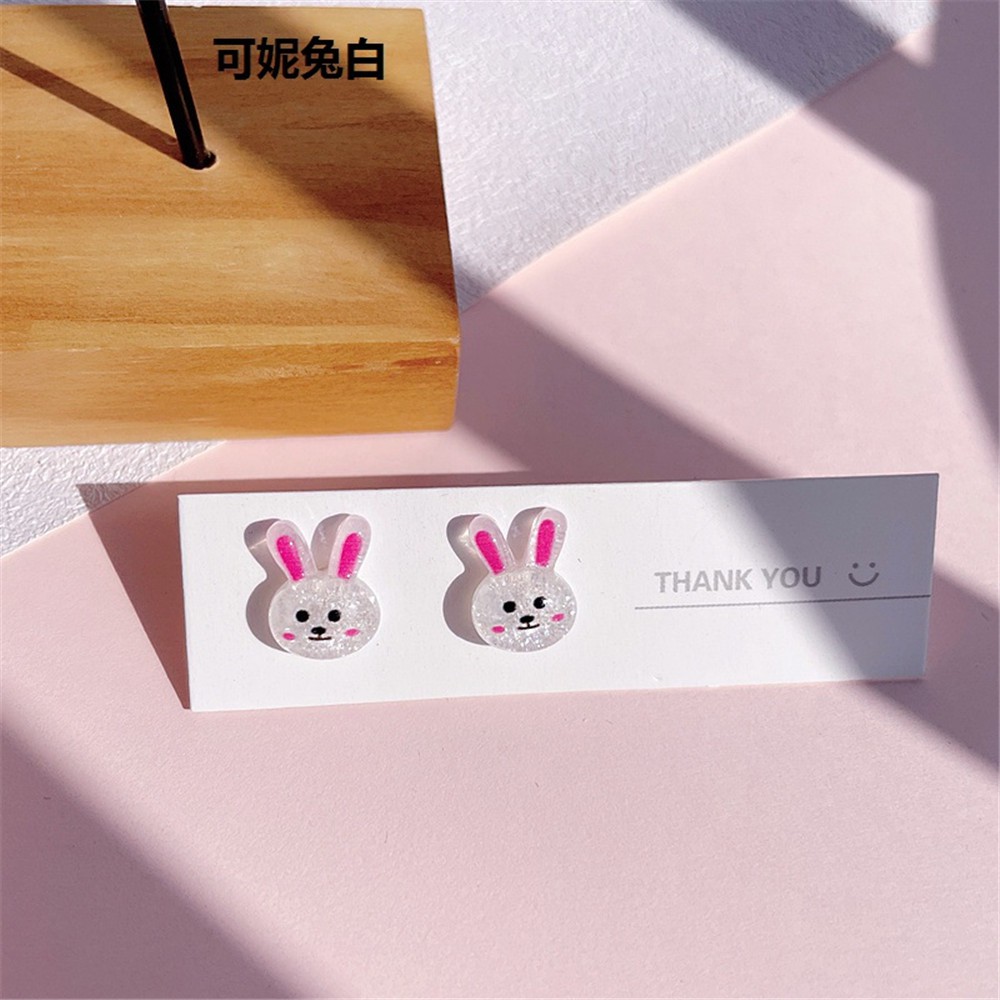 Bông tai mini họa tiết hoạt hình nhiều màu dễ thương dành cho nữ