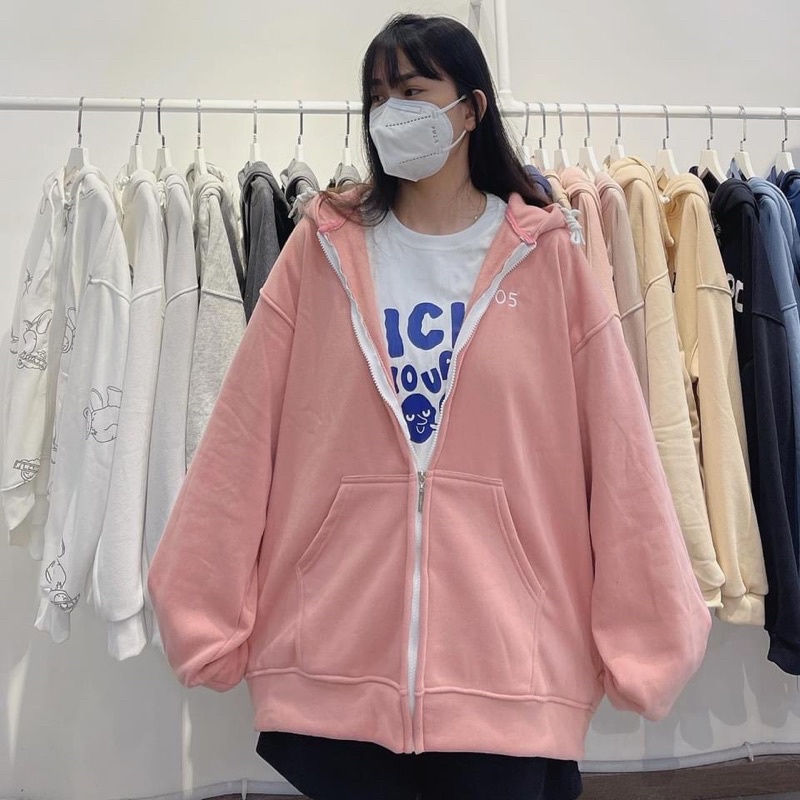 Áo Khoác Dây Kéo Nỉ form rộng 05 unisex