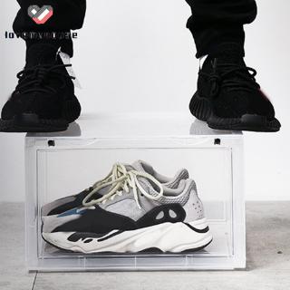 ☁ி☁ Sneaker Shoe Box Acrylic Sneaker Display Box Shoes Storage Case Organizers Stackable Foldable 