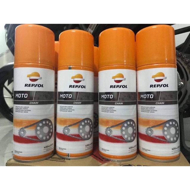 Chai xịt bảo dưỡng bôi trơn sên xe Repsol Moto Chain Lube 400ml