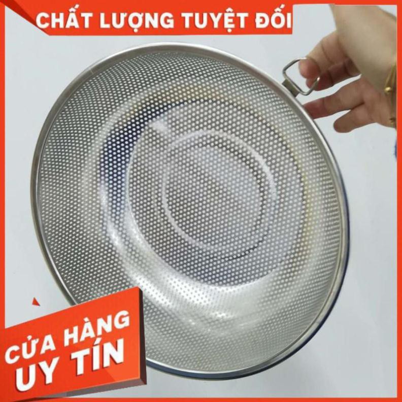 Rổ inox 304 không gỉ siêu bền dùng rửa rau, đựng hoa quả an toàn