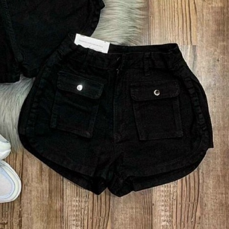 Quần Shorts 2 túi nút bấm B-C lưng cao ( HÌNH THẬT 100%)