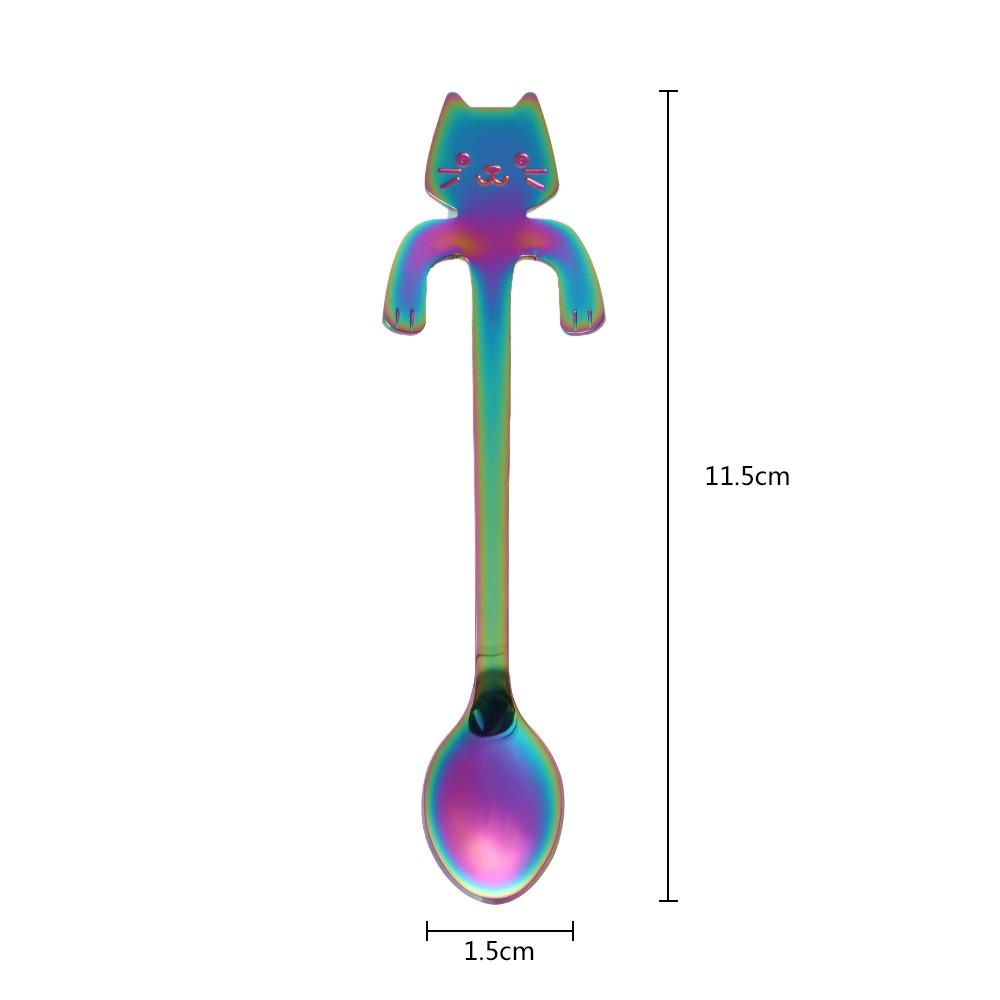 Set 1 / 2 Muỗng Hình Mèo Dễ Thương Cán Dài