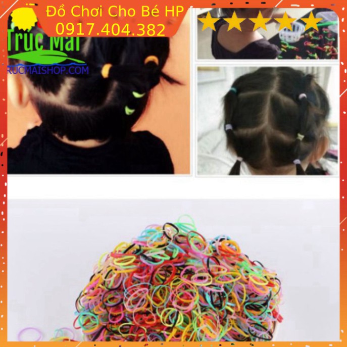 [SIÊU SALE] Chun buộc tóc trơn không làm hư tóc bé gái "100g = 2000 cái" ✅  Đồ Chơi Trẻ Em HP