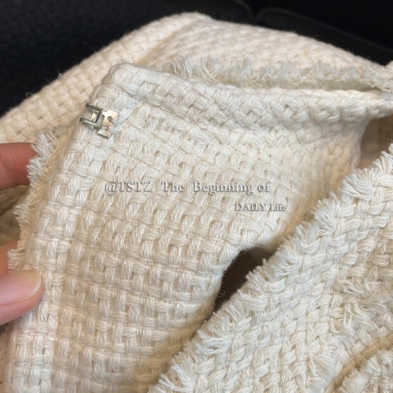 Áo Khoác Dạ Tweed Dệt Màu Trơn Thời Trang Nữ
