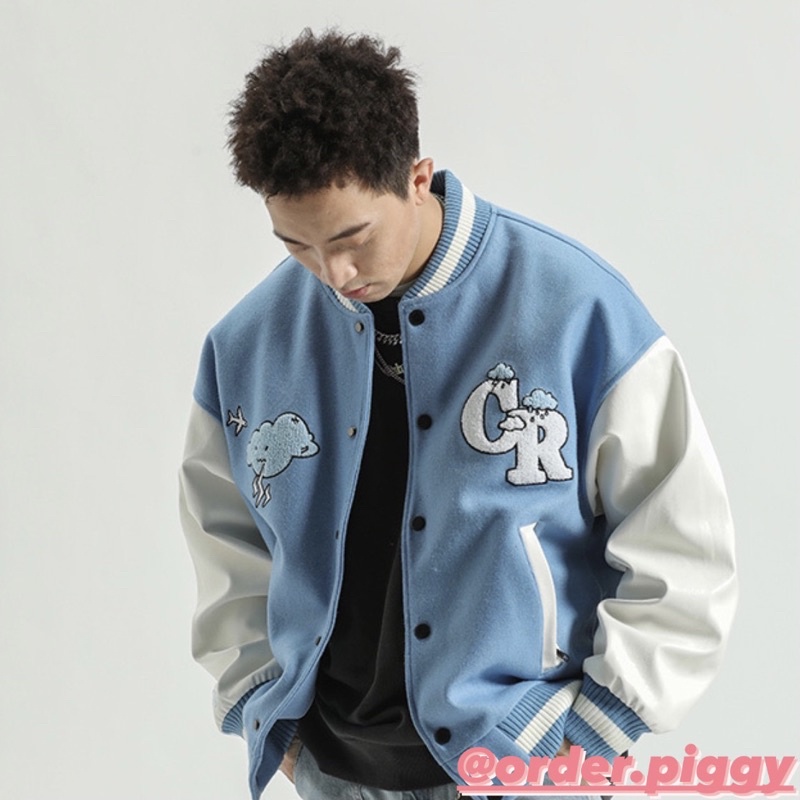 Áo CASHRULES Varsity Jacket Blue Sky - Chính Hãng