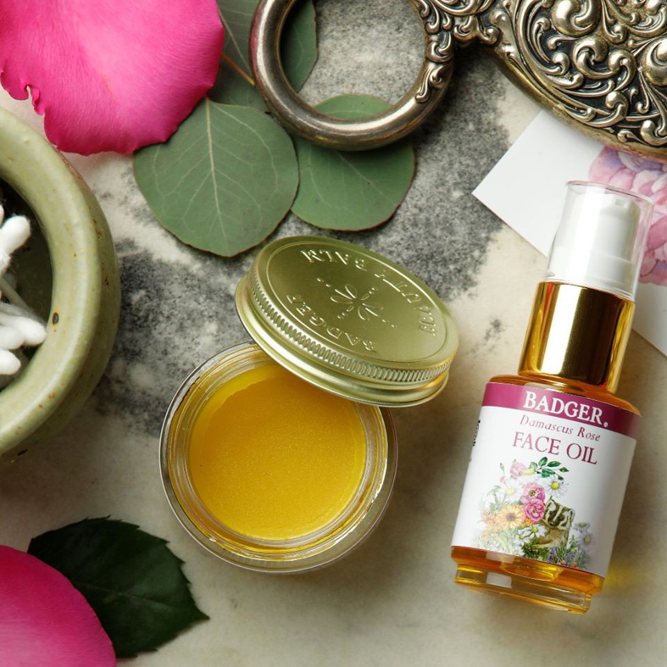 Dầu dưỡng da hương hoa hồng hữu cơ Badger Damascus Rose Face Oil