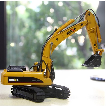 Mô hình xe máy xúc huina tỉ lệ 1:50 bằng kim loại và nhựa đồ chơi trẻ em
