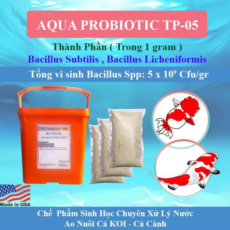 Vi Sinh Mỹ Xử Lý Nước Ao Nuôi cá Koi cá cảnh⚡1 xô 100 gói tự tan Nhập Khẩu USA ⚡ Vi Sinh Phân Hủy Nhớt Bạt - Mã TP5