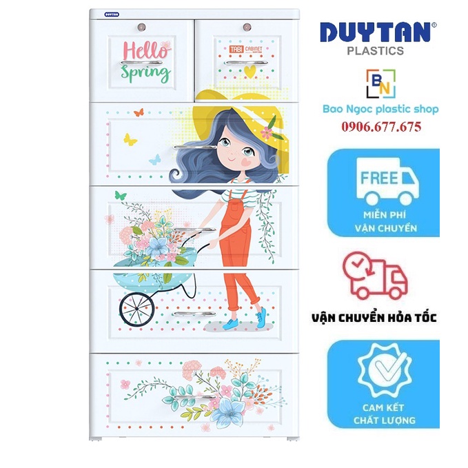 Tủ nhựa Tabi Duy Tân mẫu cô gái 5 tầng 6 ngăn