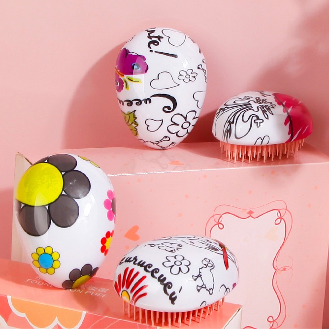 Lược Chải Tóc Mát Xa Da Đầu Chống Tĩnh Điện Thiết Kế Hình Quả Trứng Độc Đáo