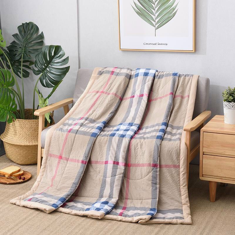 Chăn Đũi kẻ M2T bedding Chăn hè nhập khẩu mềm mịn mát kích thước 2m x 2m2