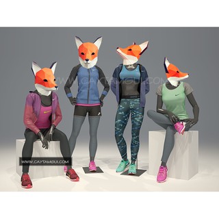 KIT mặt nạ cáo 3D handmade (Fox mask)