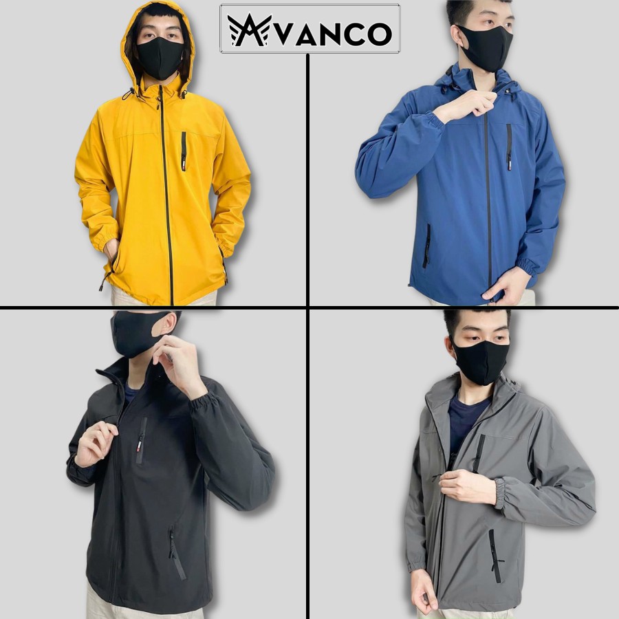 Áo gió nam nữ trơn 2 lớp lót lưới, vải nano blocktech chống nước và gió bụi hiệu quả mẫu mới AV AVANCO