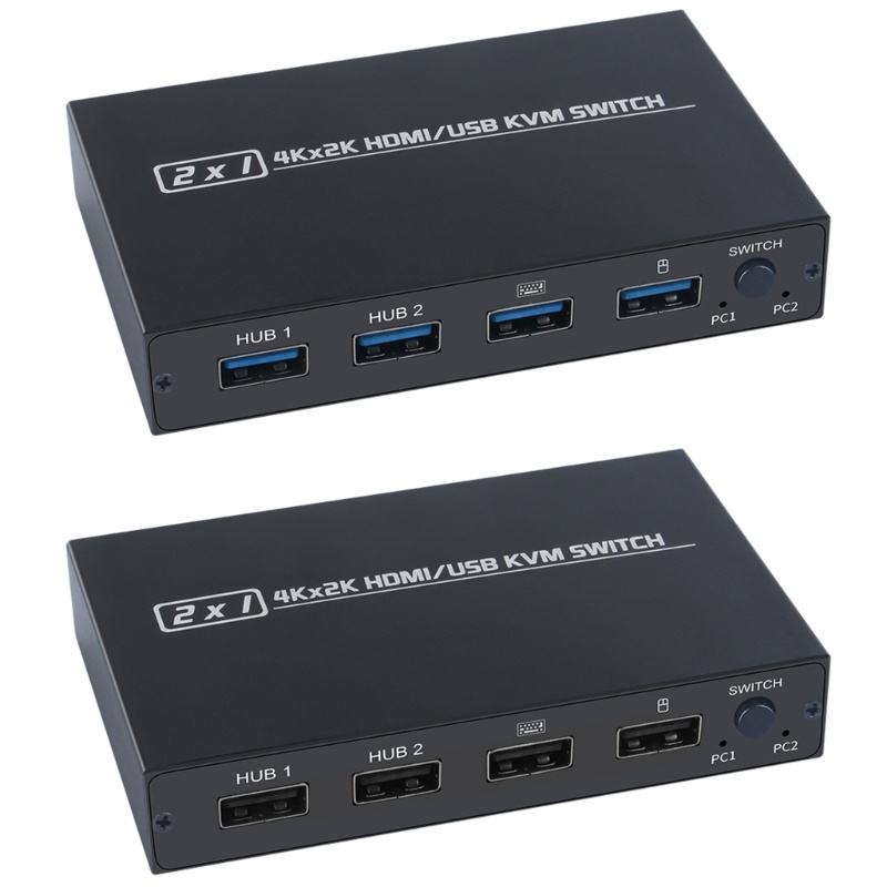 Bộ Chuyển Đổi LIDU1 AM-KVM 201CL Share 1 Màn Hình / Bàn Phím KVM KVM Có Công Tắc Chuyển Đổi HDMI KVM Hỗ Trợ 2Kx4K 2 Máy Tính
