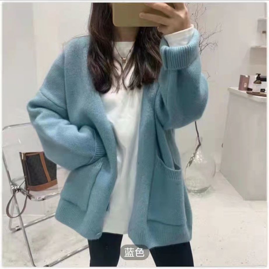 Áo khoác cardigan cổ chữ V thời trang nữ tính