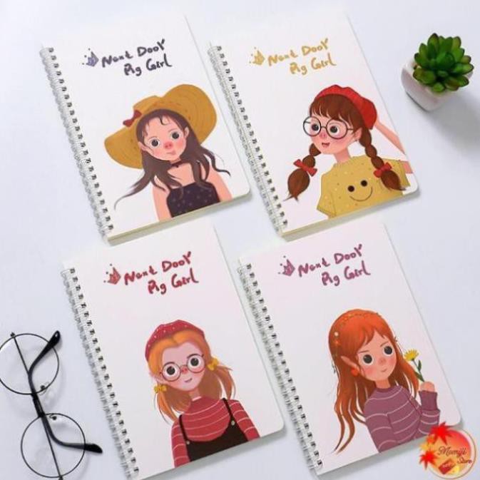 Sổ lò xo A5 NEXT DOOR PIG GIRL AOBA-SLXA5-10 (Chọn mẫu từng quyển)