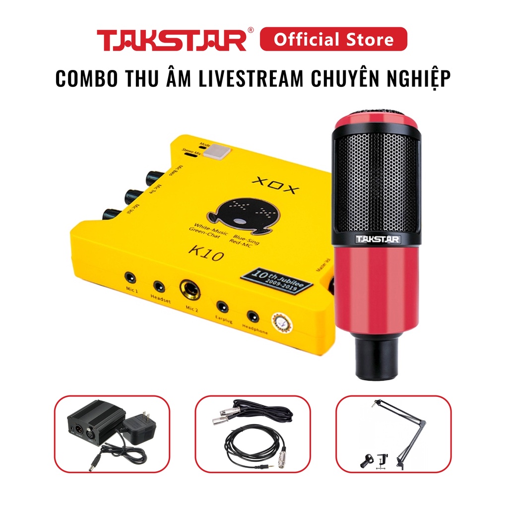 Combo mic thu âm Takstar PC K320, Soundcard K10 [BH 1 NĂM]