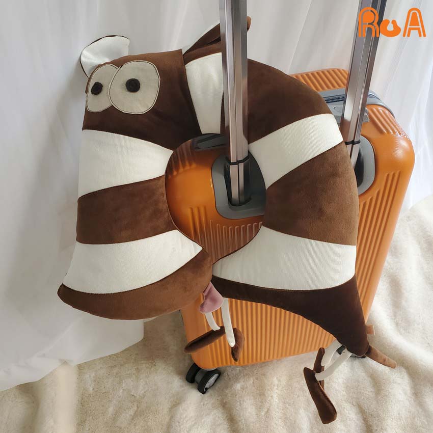 Gối kê cổ hình thú chú ngựa vằn lông nhung mềm mại siêu cute ZEBRA-M01 Ru A