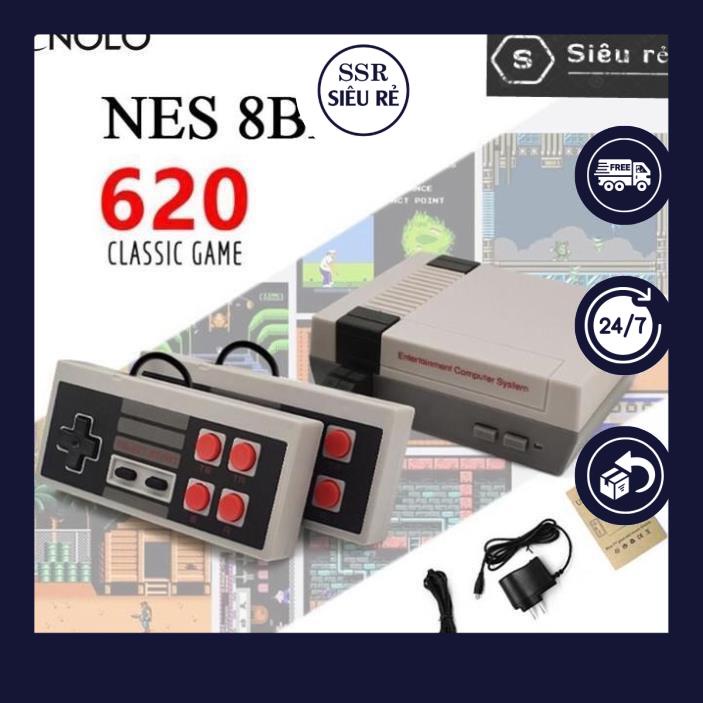 Máy Chơi Game Cổ Điển NES 8 Bit Có 620 Game Kèm 2 Tay Cầm Rời Dây AV Ra Tivi Và Adapter (PD177230)