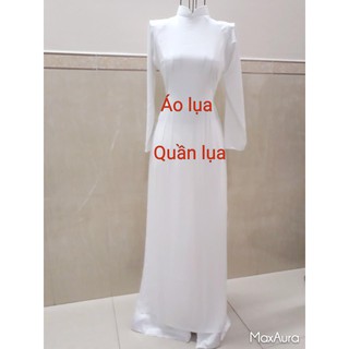 áo học sinh trắng tinh-cổ cao hoặc cổ vuông có lót+ KÈM QUẦN lụa mỏng hoặc dày