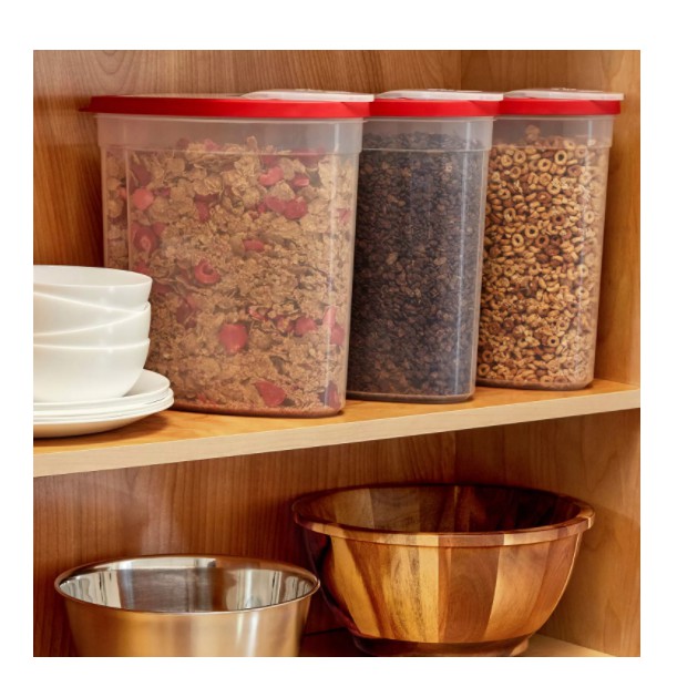 HŨ NHỰA LỚN 5.2 LÍT ĐỰNG ĐỒ KHÔ, NƯỚC UỐNG Rubbermaid Cereal Keeper NẮP ĐỎ