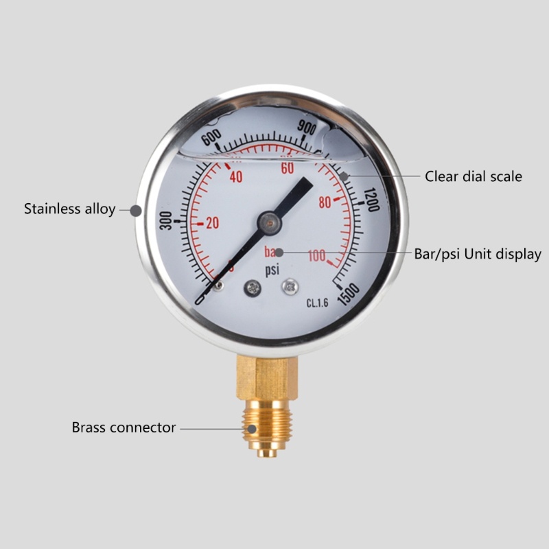 Đồng Hồ Đo Áp Suất Khí Gas Bằng Thép Không Gỉ
