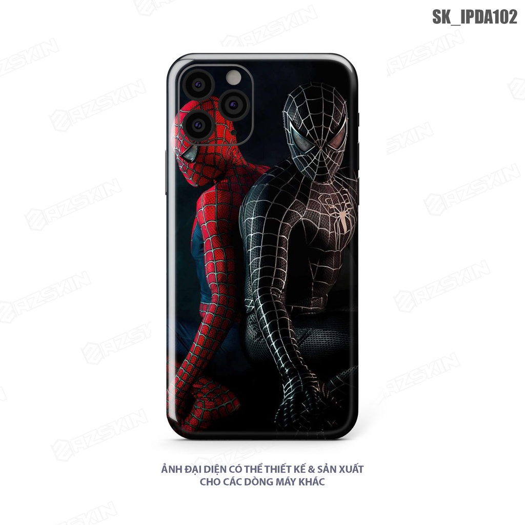 Miếng Dán Skin IPhone Hình Người Nhện Red & Black |SK_IPDA102| Chất Liệu 3M Chính Hãng, Hình In Sắc Nét, Chống Xước Máy