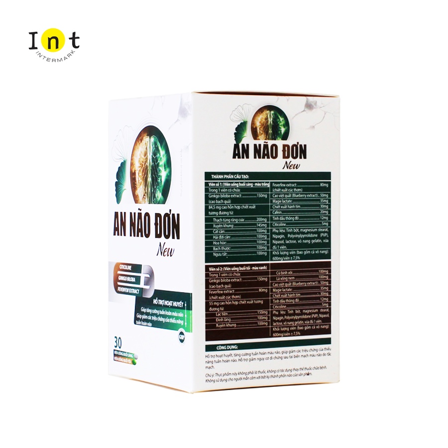 VIÊN UỐNG HỖ TRỢ BỔ NÃO AN NÃO ĐƠN PHIÊN BẢN MỚI