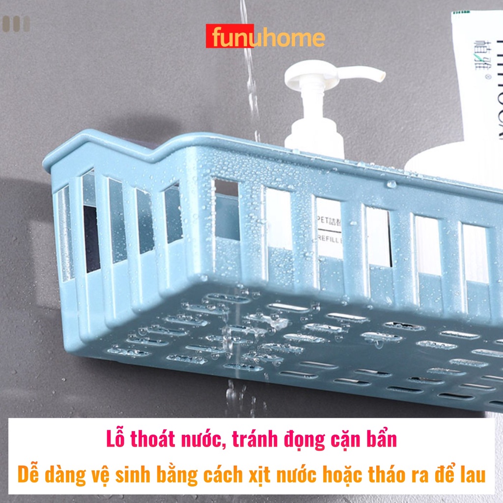 Kệ nhà tắm chất liệu nhựa cao cấp - Kệ dán tường đựng đồ nhà tắm, đồ bếp, nhà vệ sinh tiện lợi