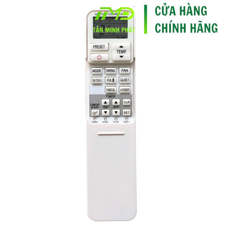 Remote máy lạnh, điều hoà TOSHIBA loại 3 nút nắp trượt. Tân Minh Phát