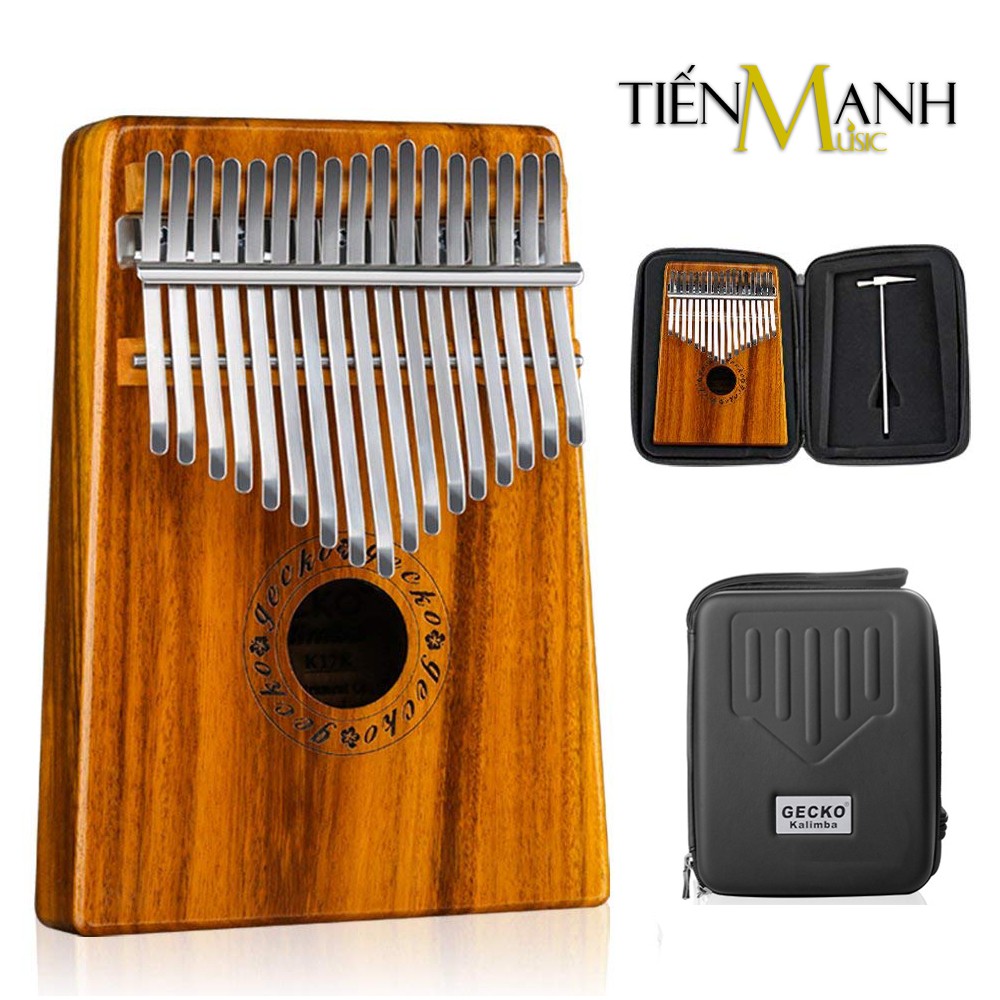 Combo Đàn Kalimba Gecko K17K 17 Phím Gỗ Koa và Hộp đựng (Cam kết 100% Chính hãng nhập khẩu bởi Tiến Mạnh Music)