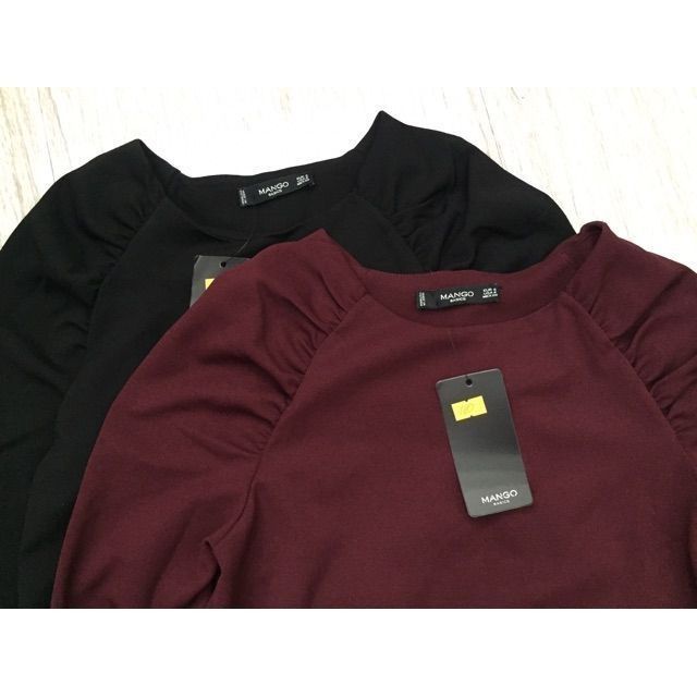 Đầm nhún vai basic Mango sz XS S