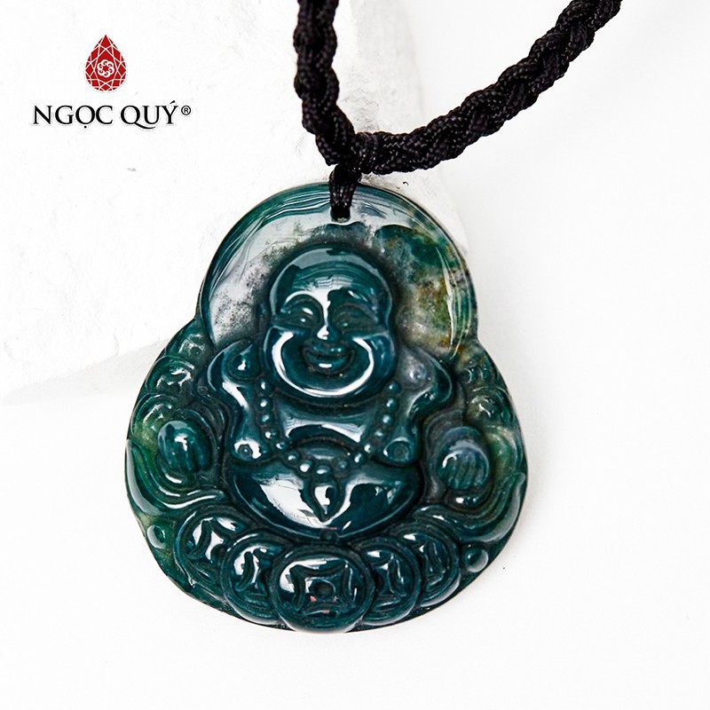 Mặt dây chuyển phật di lặc đá chalcedony mệnh hỏa. mộc - Ngọc Quý - NQMDC0617